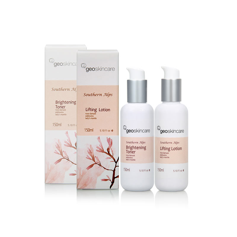 geoskincare/纽西之谜南阿尔卑斯系列靓肤柔肤水+靓肤无暇乳 包邮