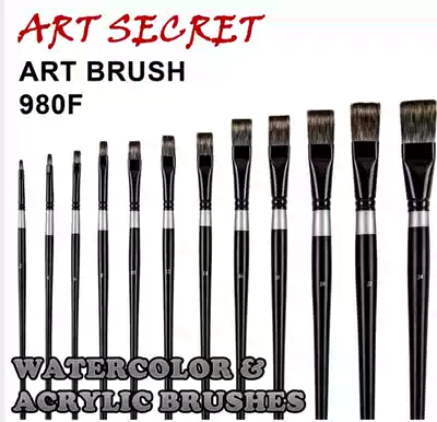 Korean nylon hair flat watercolor painting pen acrylic paint brush 980F brush nylon hair flat head watercolor pen
