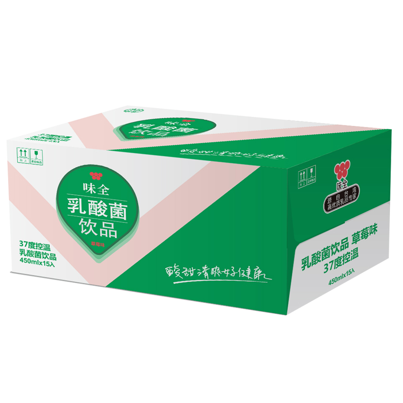 【苏宁易购】味全乳酸菌草莓味（常温）450ml*15瓶（整箱）