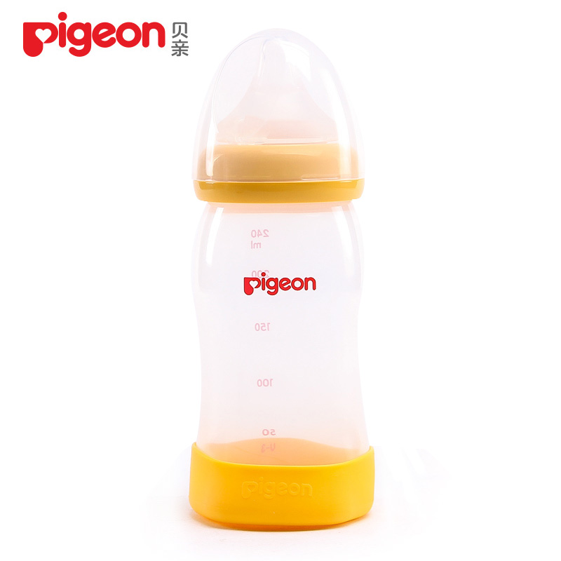 贝亲自然实感PP奶瓶婴儿宽口径塑料奶瓶宝宝喝水喝奶160/240ml