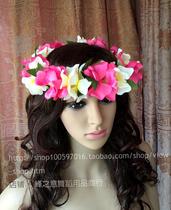 Hawaiian Grass Skirt Dance Head Flower Ring Dance Props Beach Accessoires Hair Accessoires Hawaii Flower Headband