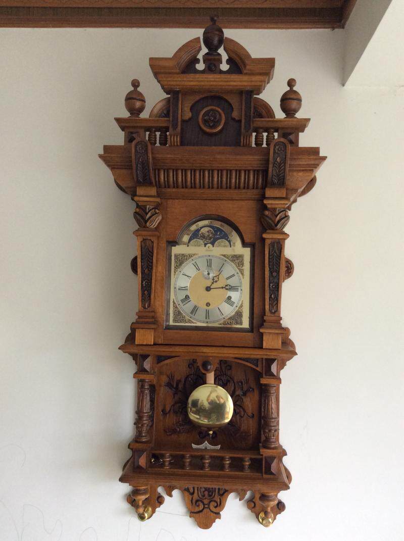 Orphan German imported Kenning 5-tone bell 3-hole music wall clock German antique clock pure copper mechanical wall clock