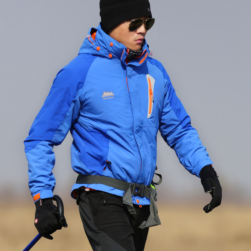 Schumeler new outdoor men's sub - front clothes warm air and snow - proof two - piece set of three - in - one mountain climb suits