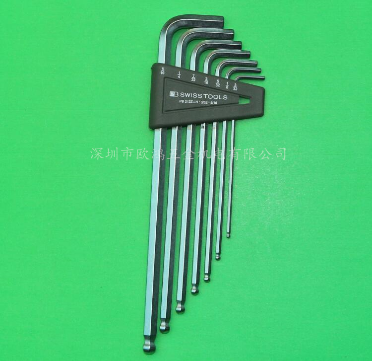 Imported Swiss PB 212Z LH 3 32-5 16 ball head L type lengthened inner hexagonal wrench 7 package