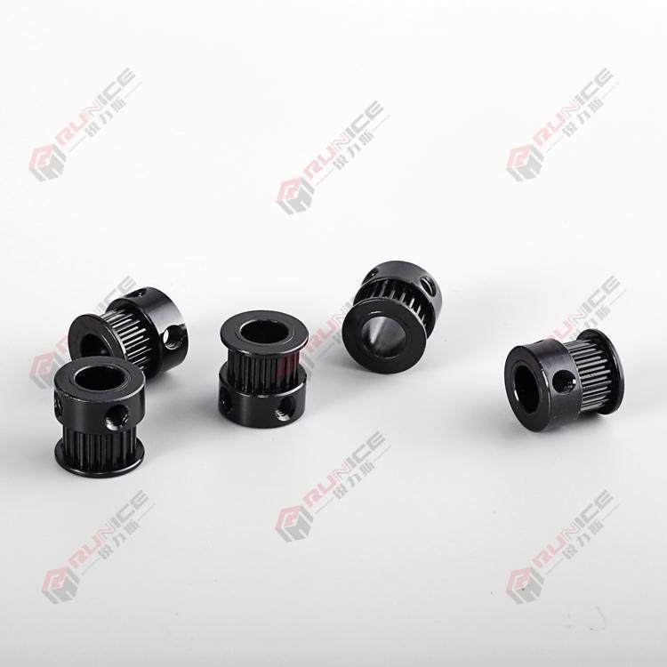 3D printing machine special synchronous belt wheel 20 teeth 2GT bandwidth 6 inner hole 5 8 belt pulley black oxidation