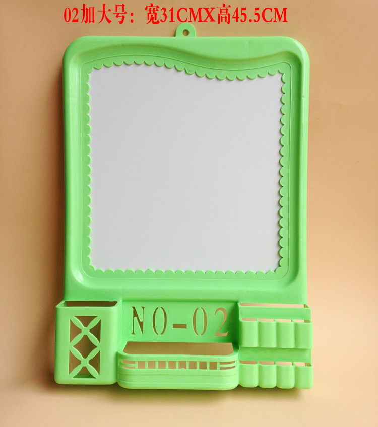 Plastic square fashion makeup mirror wall wall mirror vanity mirror bathroom mirror with shelf hanging mirror