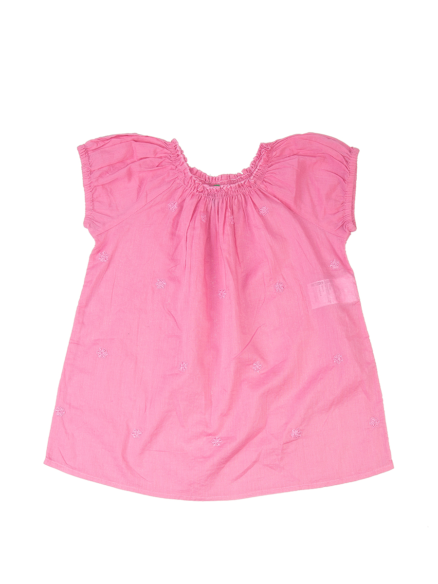 Benetton/贝纳通 桃红色印花百褶女童无袖上衣