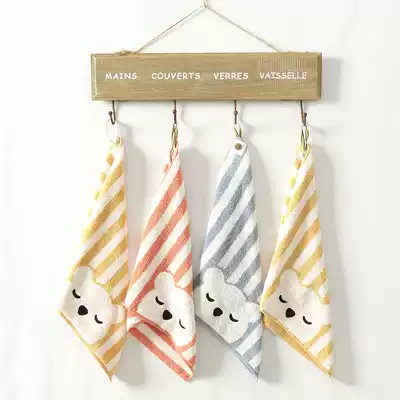 Cotton double-sided Terry square towel face towel family group lanyard cartoon square towel Shandong online store