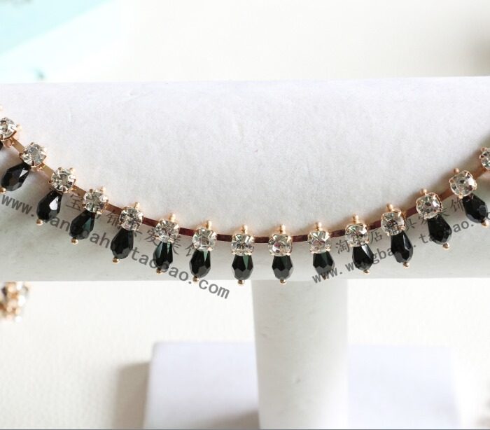 Black Crystal Pendant Water Drill Chain Handmade DIY Necklace Waist Chain Sandals Clothing Collar Head Accessories Decorative materials