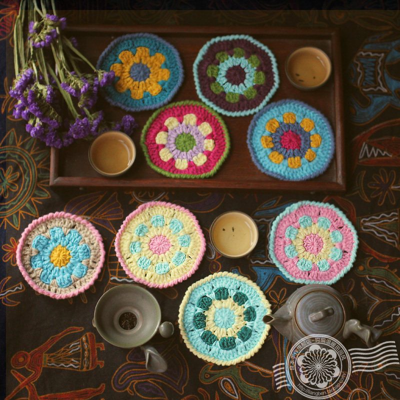 Nordic Forest Ensemble Retro Art Fields Garden Wind Creative Dining Cushion Anti-Burn Pad Pan Mat Pan Mat Bowl Mat Cup Mat Suit