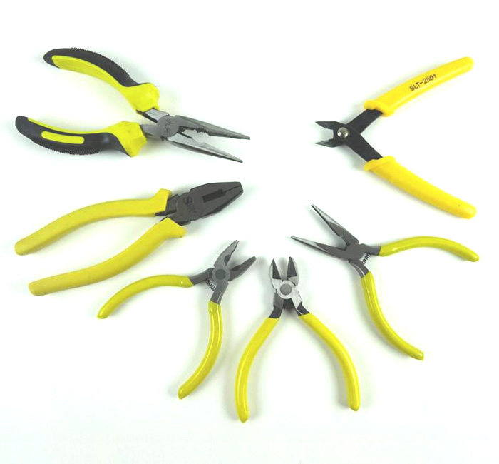 施力特优质5寸斜口电子剪尖嘴钳6寸斜口钳钢丝钳手动五金九兴工具