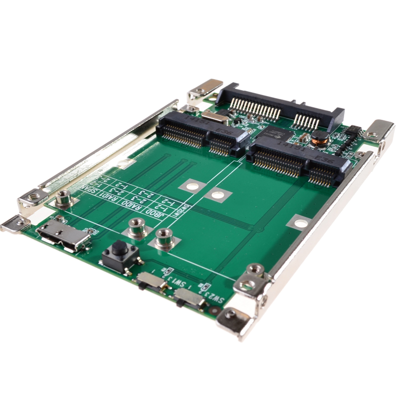 Xiba FG-AST04A MSATA to SATA3 riser card 2 port mSata hard disk to SATA3 array card SSD
