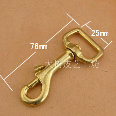Brass hook button Dog Copper Closed Wallet hook Handmade leather bag hook accessories(TK12)