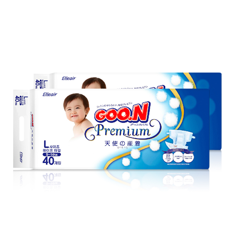 大王GOO.N 天使系列 婴儿纸尿裤 大号L40片两包装