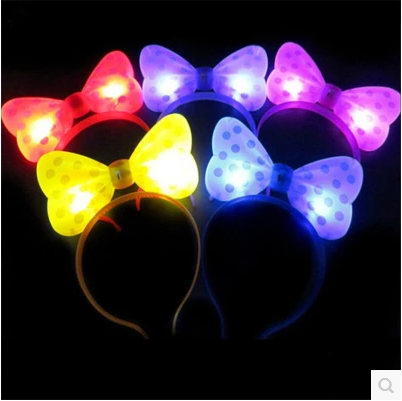 Korean version of the luminous bow, headband hairpin, flash hairpin, children's headband, concert headband, night market