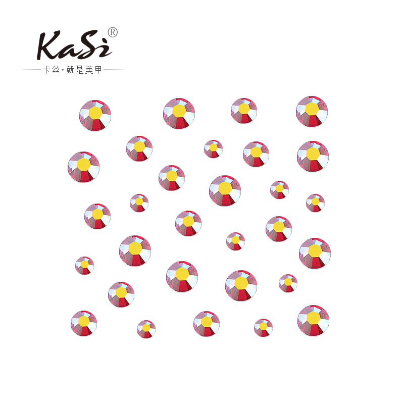 KaSi七彩水钻美甲装饰水钻贴钻工具:大红色227AB型号:5号-20号