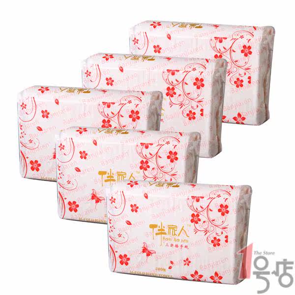 伴家人单层200抽擦手纸*5包 一号店