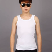 Áo vest nam cotton mùa xuân và hè chạm đáy cổ tròn