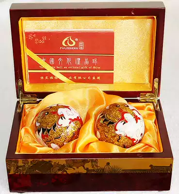 High-end fitness ball birthday gift handball to send old man's mentor cloisonne unicorn hardcover health ball handball