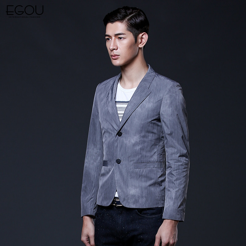 EGOU男士便西秋季新款时尚都市欧美简约修身便服单西西装西服