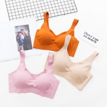 Japan seamless underwear zero restraint no steel ring small chest thin vest girl sports gathered peace of mind free bra
