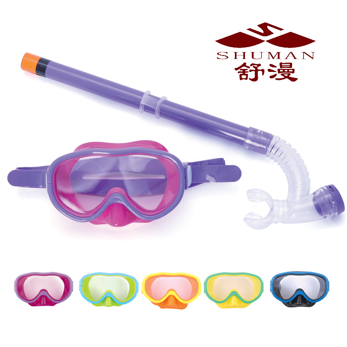High-grade waterproof and anti-fog large frame children's diving goggles semi-dry suction pipe diving glasses snorkeling diving equipment