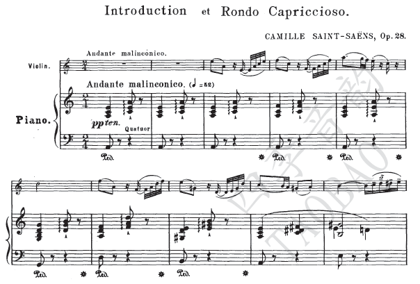 Saint-Sang-citation with the thought back to the triumpho Op 28 Violin piano ensemble spectrum (with a solo score)