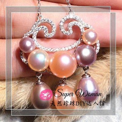 DIY Pearls Pendant Accessories Treks 925 Pure Silver Plated Platinum Safe Lock Hypoallergenic CD31