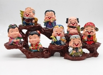 Eight immortals crossing the sea Resin ornaments East journey Car decorations Home crafts creative Chinese style gifts