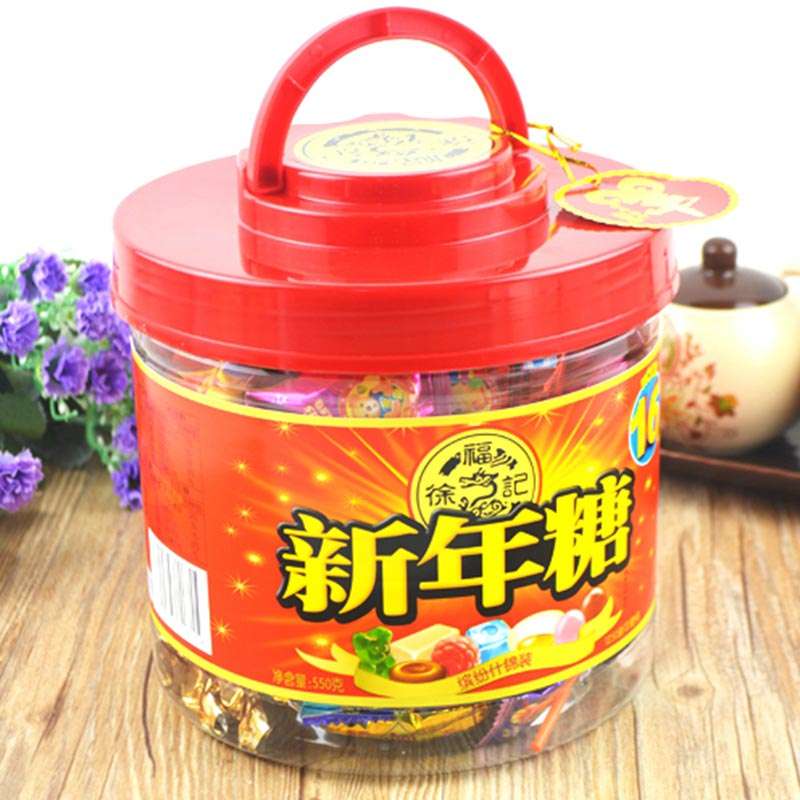 【苏宁易购】徐福记 (年糖桶)1250新年糖桶550g