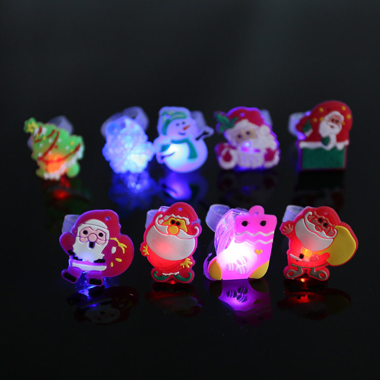Creative stationery glitter ring Children's luminous ring Stall Hot selling luminous toy Birthday gift