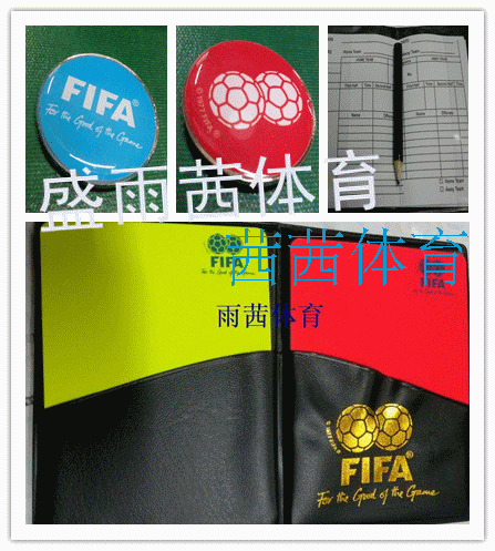  FIFA Professional Football Match Referee Supplies Gear Picks Edge Instrumental Red Yellow Card Leather Sheath Pencil Hot Pins