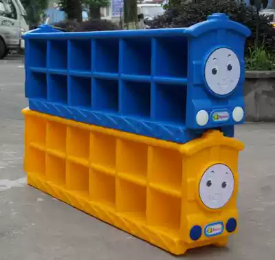 Special offer children's small train shoe cabinet Plastic storage shelf Children's shoe cabinet Thomas shoe cabinet Kindergarten shoe cabinet