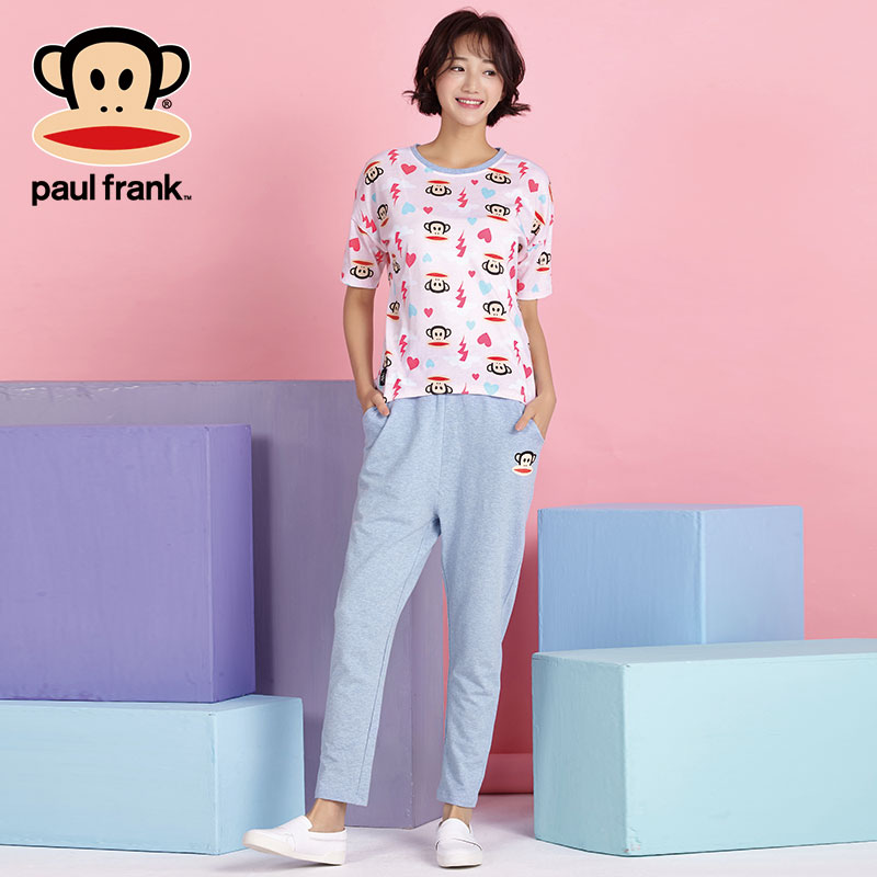 Paul Frank/大嘴猴 秋季女款纯棉休闲圆领T恤家居服PFOA151264L