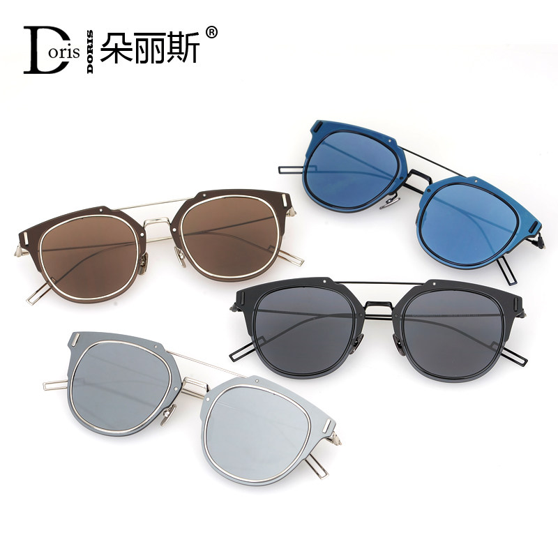 Doris sunglasses women's fashion comeback mirror big frame motor vehicle driving mirror sunglasses man round face