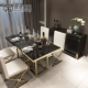 Hiện đại gia đình hiện đại nhỏ gọn bàn ăn gia đình và ghế bên tủ kết hợp bàn vuông kính cường lực đồ nội thất bộ bàn ghế phòng ngủ Bộ đồ nội thất