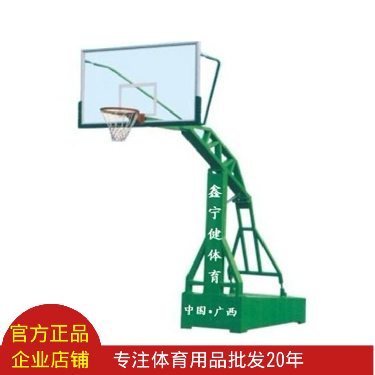Guangxi basketball stand flat box imitation hydraulic mobile basketball stand transparent backboard single arm standard adult basketball stand