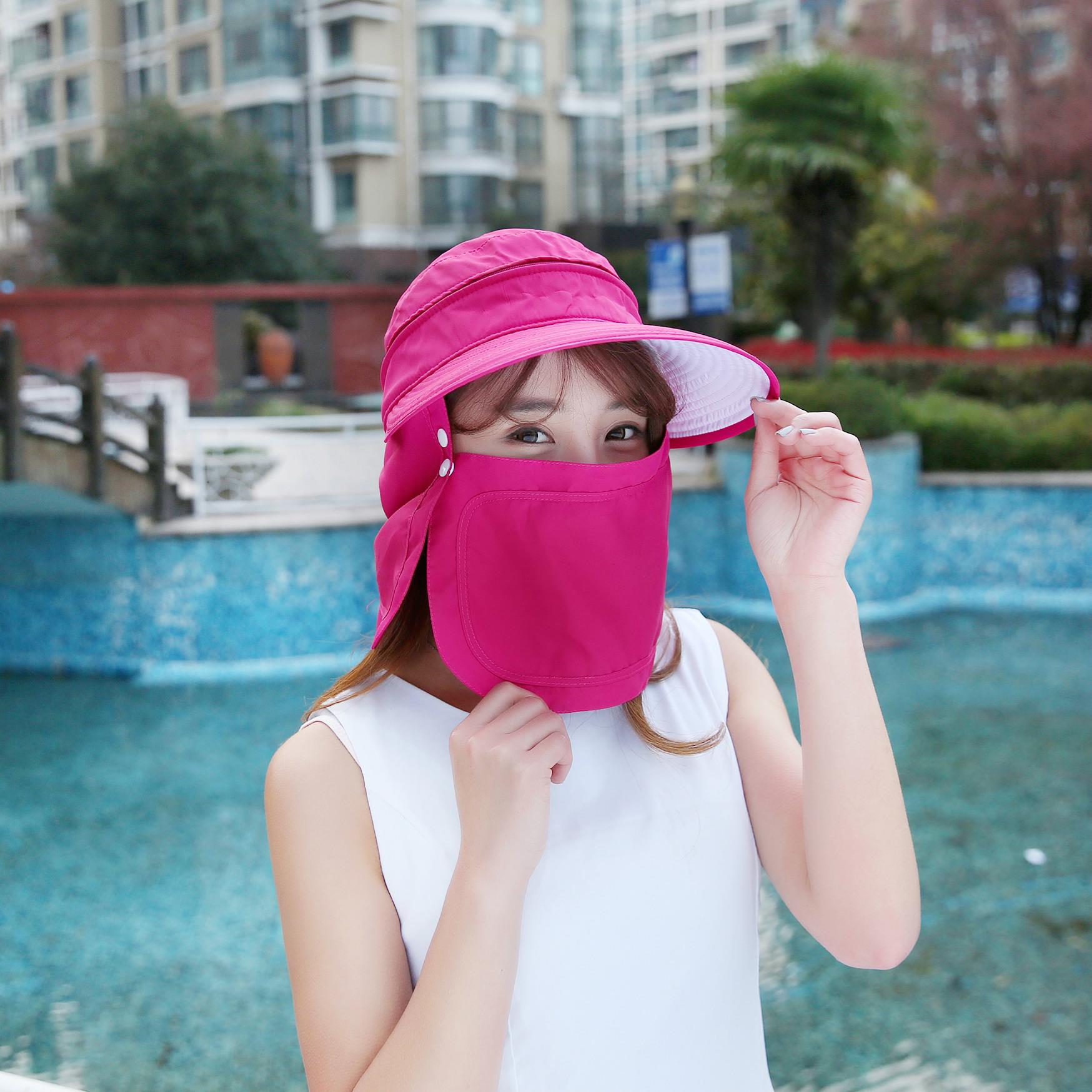 Outdoor cover sunscreen hat hiccup hat female summer cycling can mask mask to remove the exposed ponytail leak top