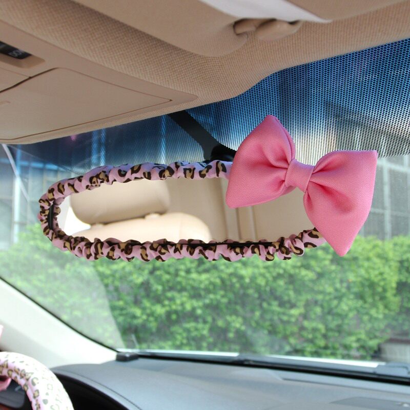 摩丝娃娃车饰可爱卡通汽车用品创意蝴蝶后视镜套车饰装饰内饰套装