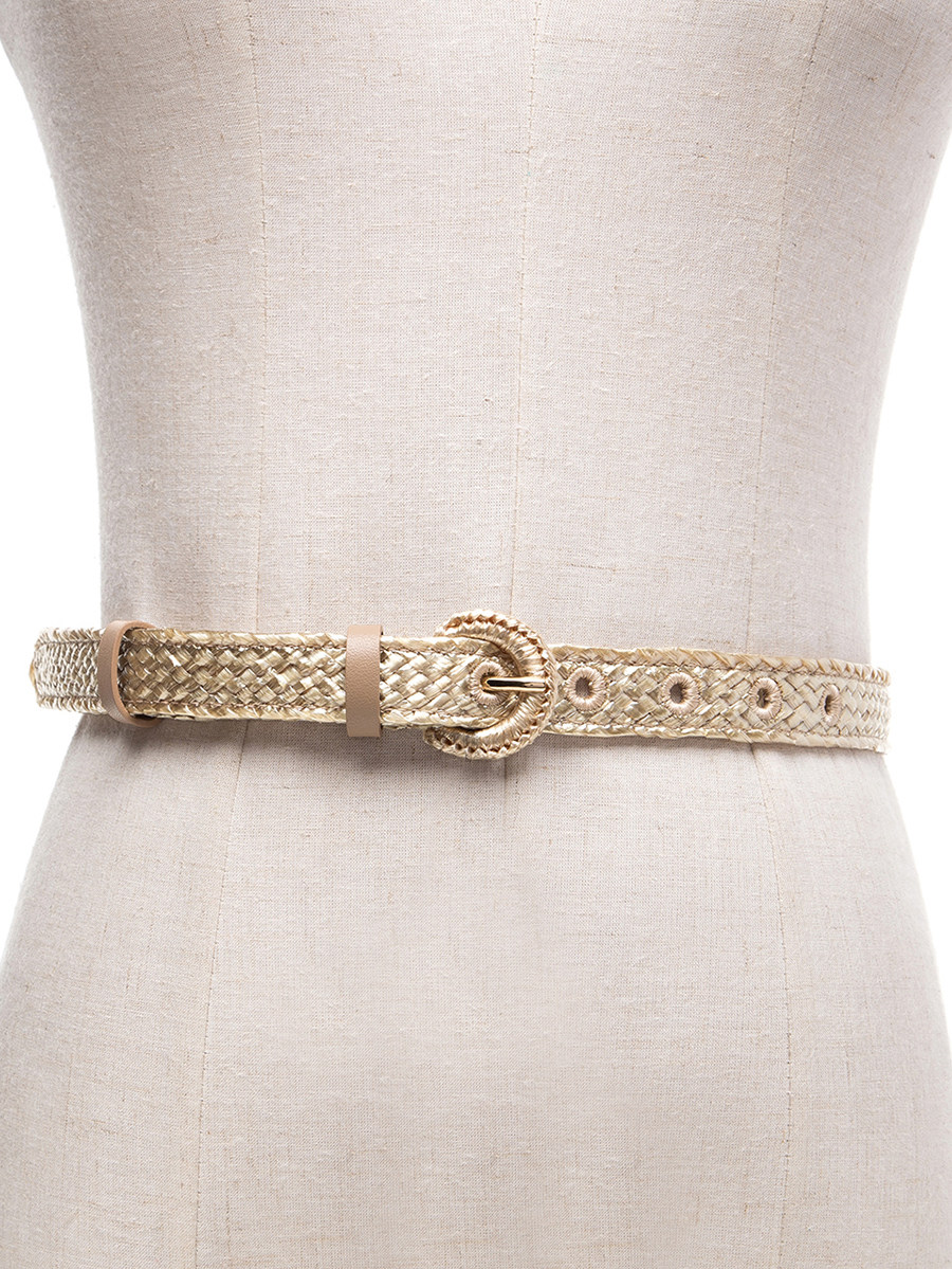 Dolce&Gabbana 金色编织纹针扣式腰带