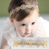 Baby hair band headdress hair princess 0-12 months infant girl age 100 days head flower spring Korean version of the princess