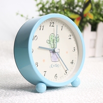 Cartoon alarm clock simple students with bedside clock mute ornaments cute home bedroom girls childrens clock