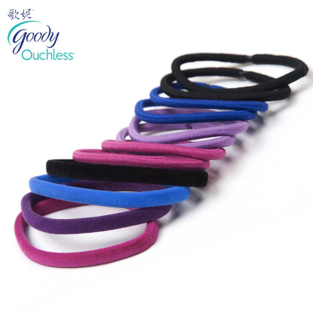 Goody/歌妮美国进口 丝绒弹力发圈 细滑 柔韧 不伤发两款混搭12根