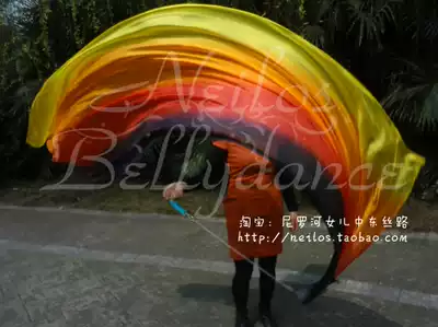 Neilos professional belly dance throw ball silk yarn black red orange POI