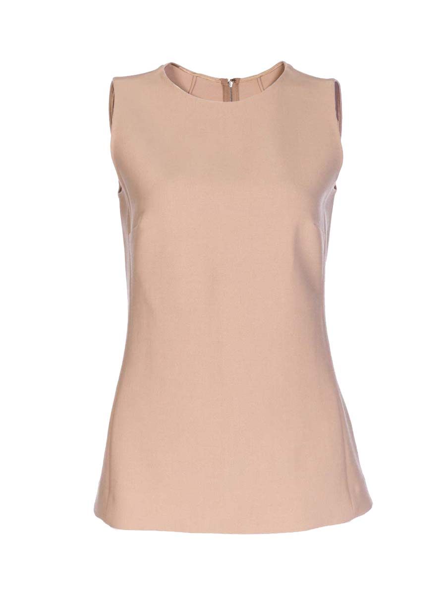 Dolce&Gabbana 裸色简约拉链无袖上衣