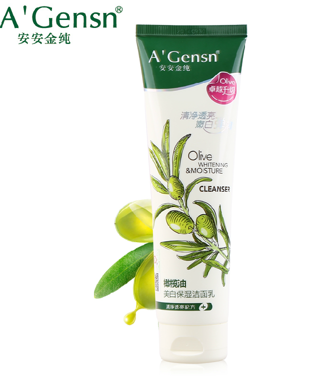 包邮正品安安金纯橄榄油美白保湿洁面乳深层清洁补水安安洗面奶女