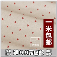 Sản phẩm mới dễ thương hình trái tim đào trái tim bằng vải cotton handmade Tự làm gối khăn trải bàn thủ công bông vải lanh vải cotton tàu