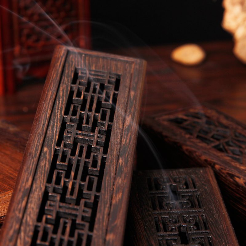 Fufeng chicken wing wood hollow carving incense burner home line incense box sleeping incense burner sandalwood box solid wood incense burner