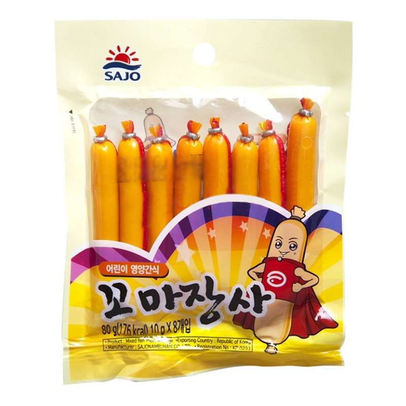【苏宁易购】海牌小力士鱼肠80g韩国进口