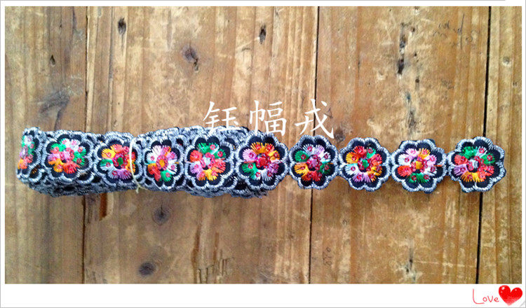 Ethnic Accessories Yunnan Impressions of Embroidery Sticky Glue Lace National Clothing Stage Dress